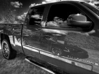 Red Pickup 06 painterly B&W